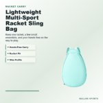 Lightweight racket sling bag for pickleball and tennis