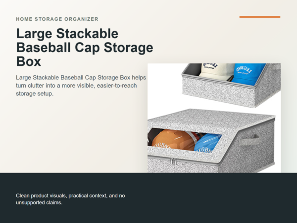 Large Stackable Baseball Cap Storage Box Hero ecommerce image