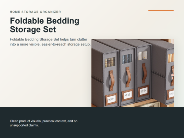 Foldable Bedding Storage Set Hero ecommerce image