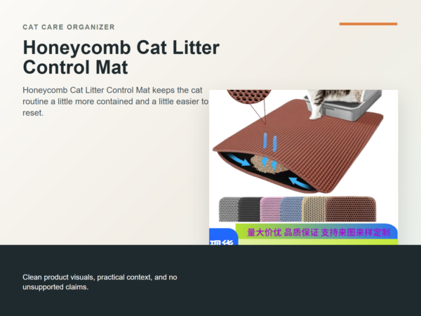 Honeycomb Cat Litter Control Mat Hero ecommerce image