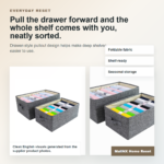Foldable fabric storage box organizing socks and folded clothes