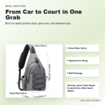 Pickleball sling bag packed with paddles and balls