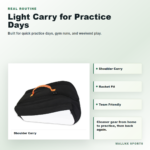 Lightweight racket shoulder bag for court practice