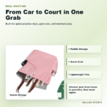 Lightweight court tote bag for pickleball practice