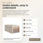 Beige and gray clear window storage boxes for small closet organization