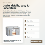 Foldable seasonal clothing storage box in gray and khaki