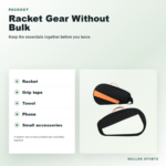 Racket bag detail image with strap and zipper
