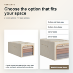 Beige and gray clear window storage boxes for small closet organization
