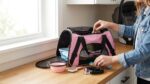 Small Pet Foldable Travel Pouch Lifestyle ecommerce image