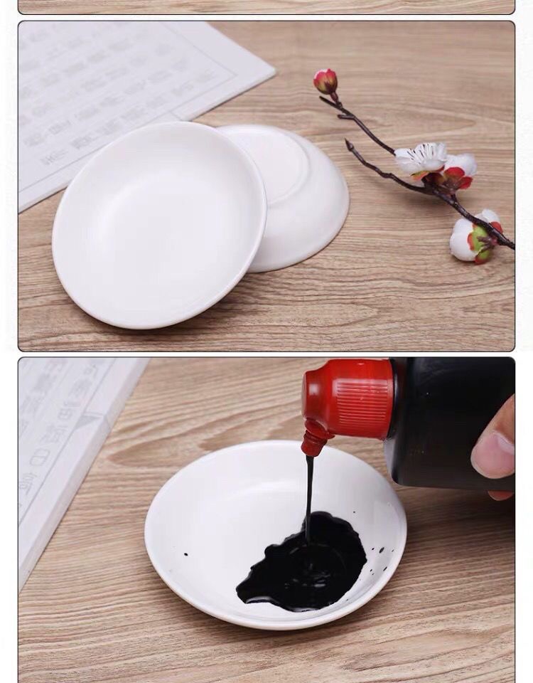 Ink pouring use demonstration for paint dish